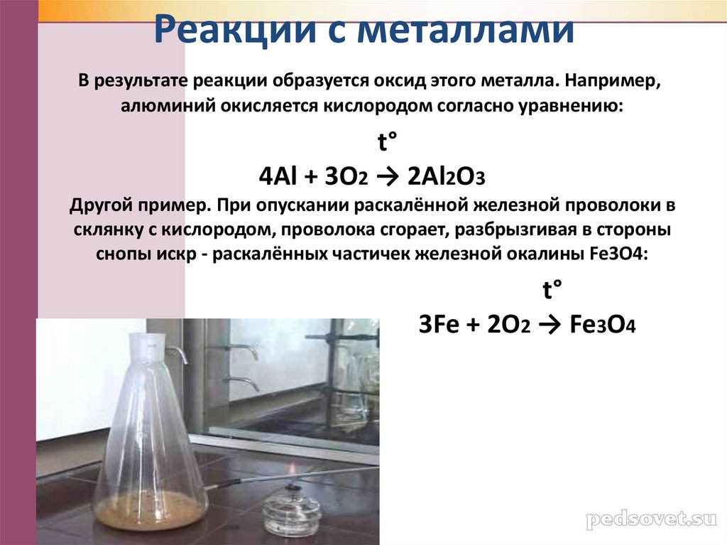 Реакции с металлами