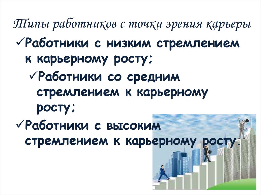 Типы работников с точки зрения карьеры