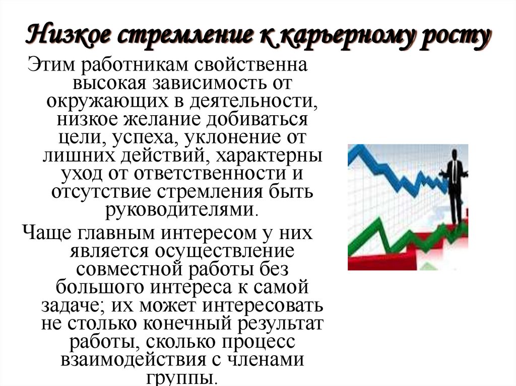 Низкое стремление к карьерному росту