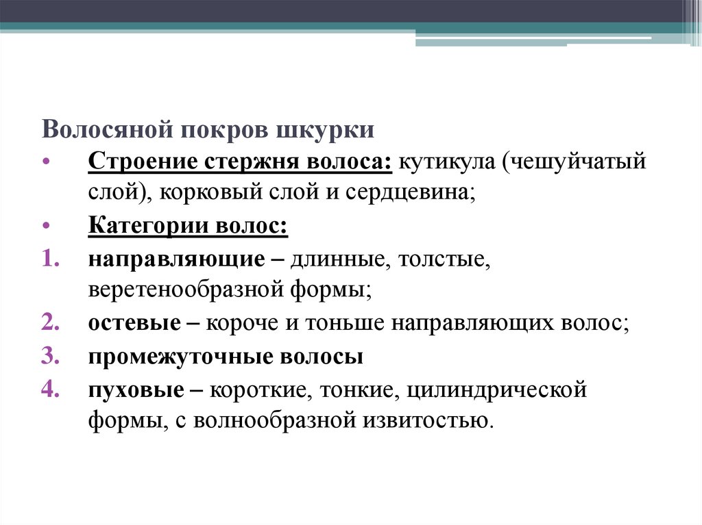 Волосяной покров шкурки