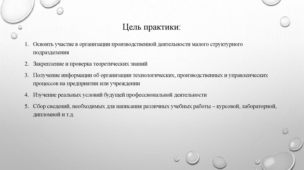 Цель практики: