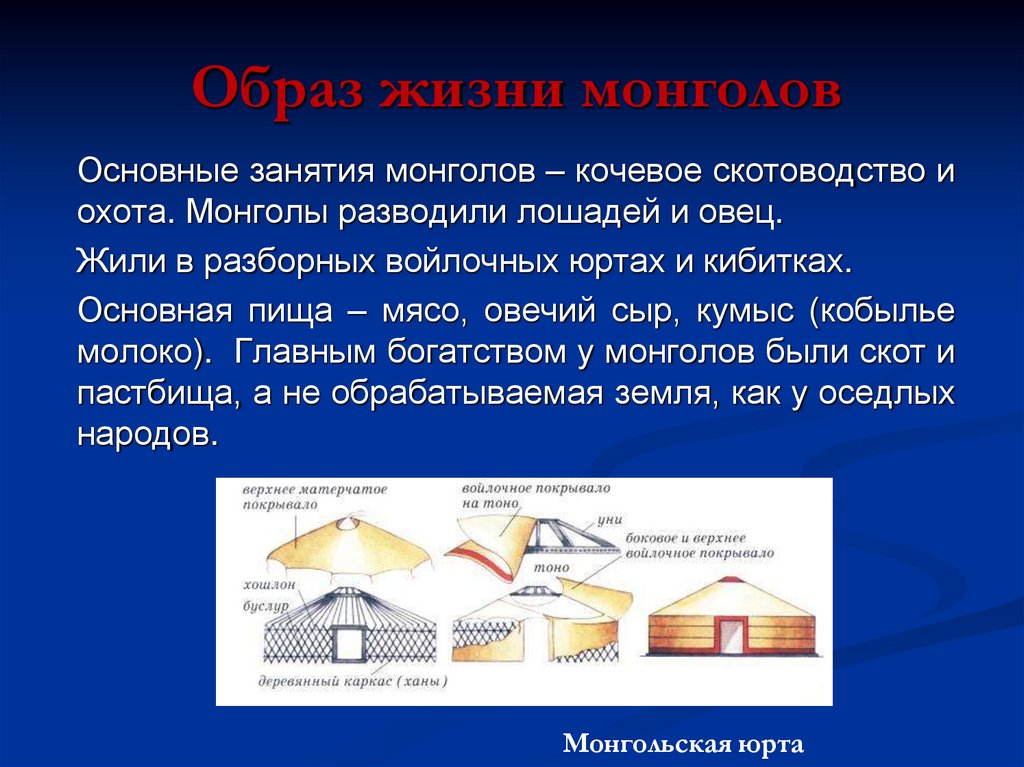 Образ жизни монголов