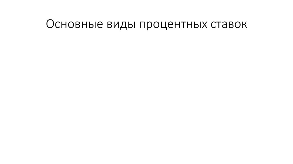 Основные виды процентных ставок