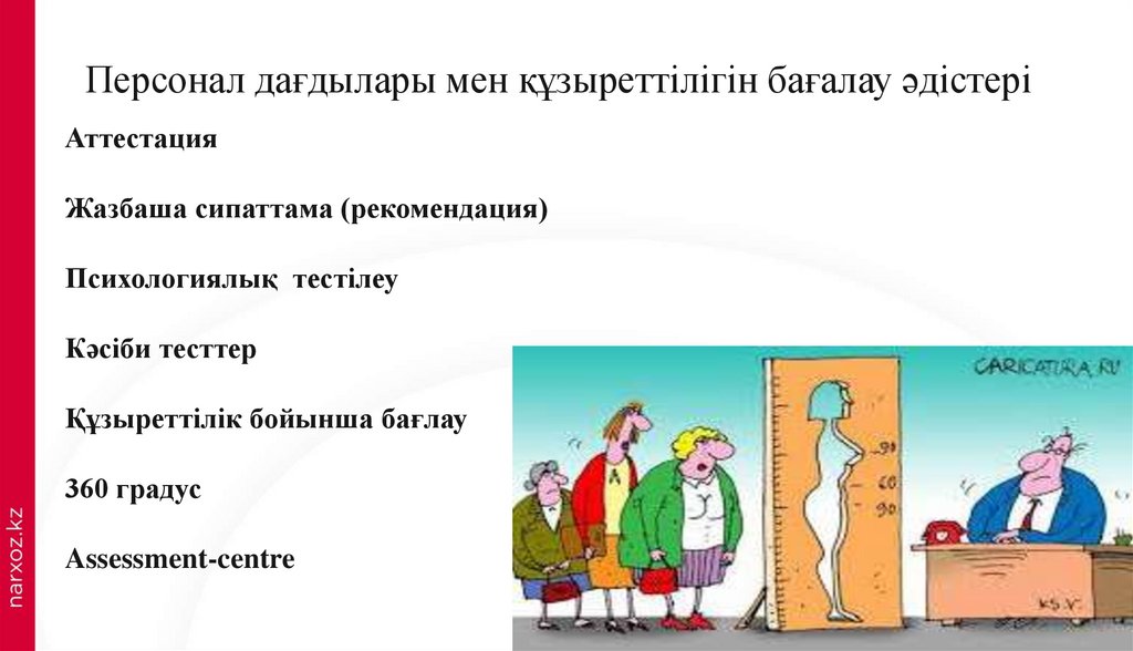 Персонал дағдылары мен құзыреттілігін бағалау әдістері