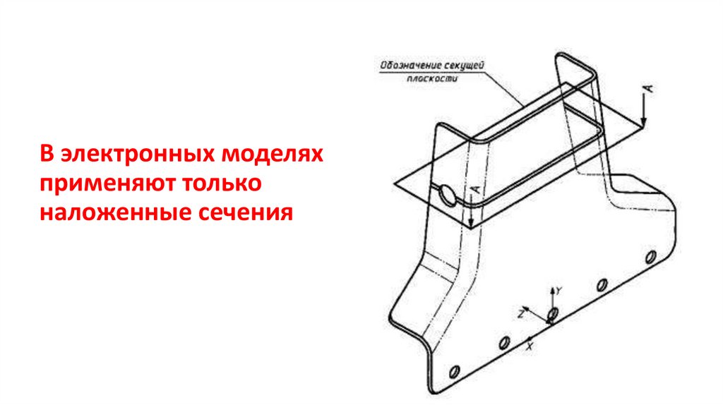 В электронных моделях применяют только наложенные сечения