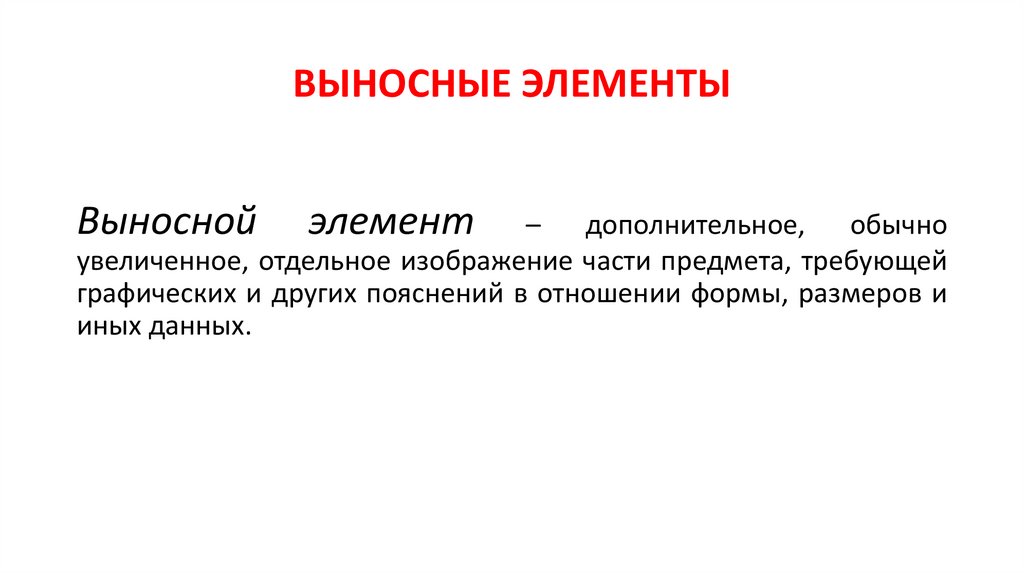 ВЫНОСНЫЕ ЭЛЕМЕНТЫ