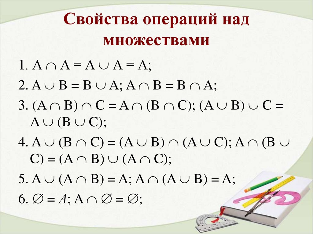 Свойства операций над множествами
