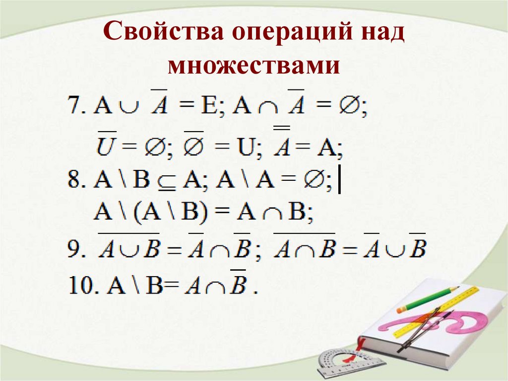 Свойства операций над множествами