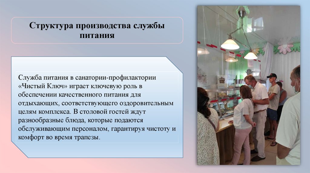 Структура производства службы питания