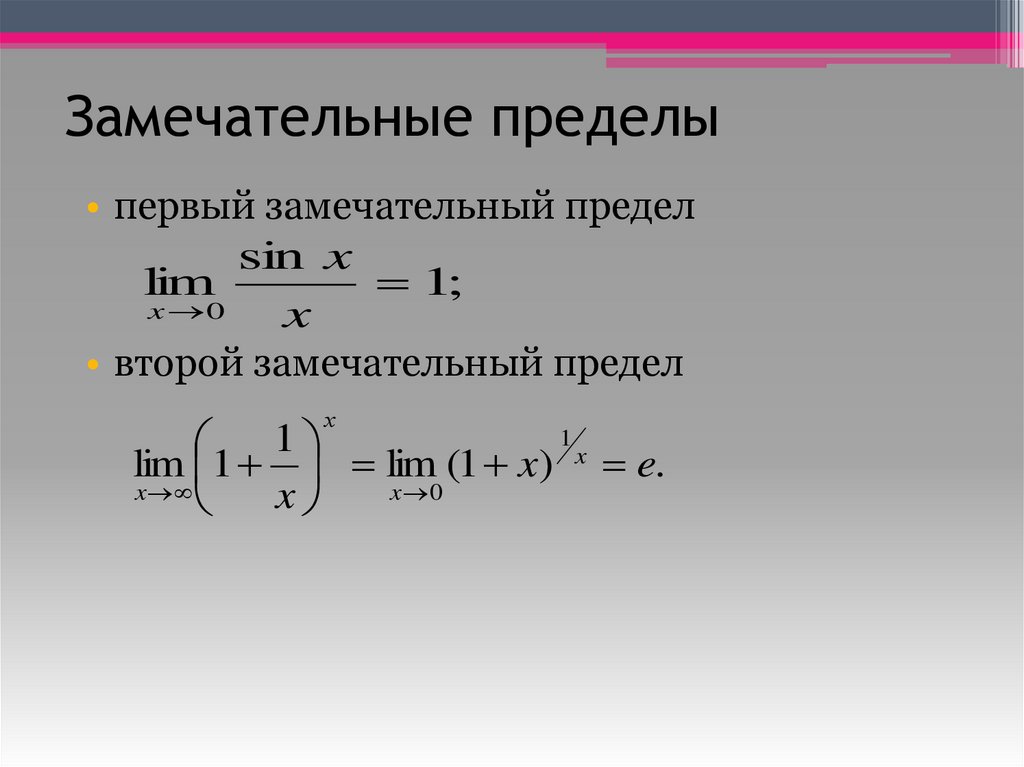 Замечательные пределы