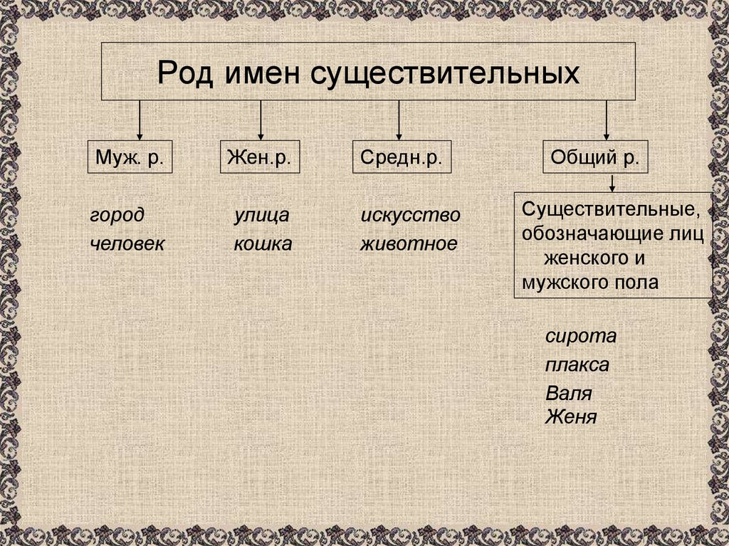 Род имен существительных
