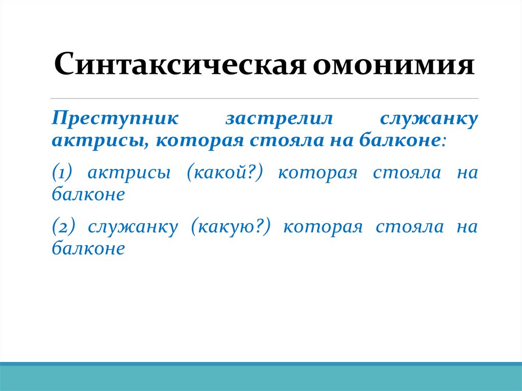 Синтаксическая омонимия