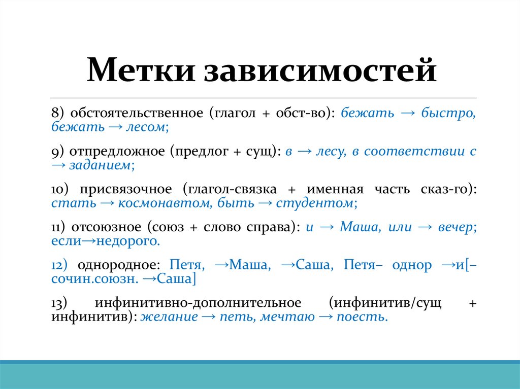 Метки зависимостей