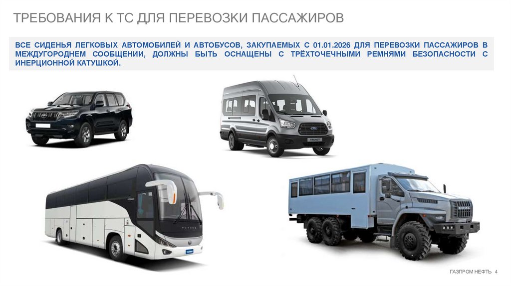 ТРЕБОВАНИЯ К ТС для перевозки пассажиров