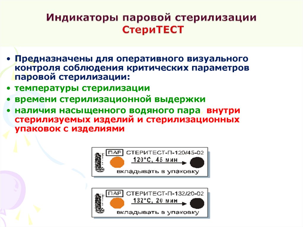 Индикаторы паровой стерилизации  СтериТЕСТ