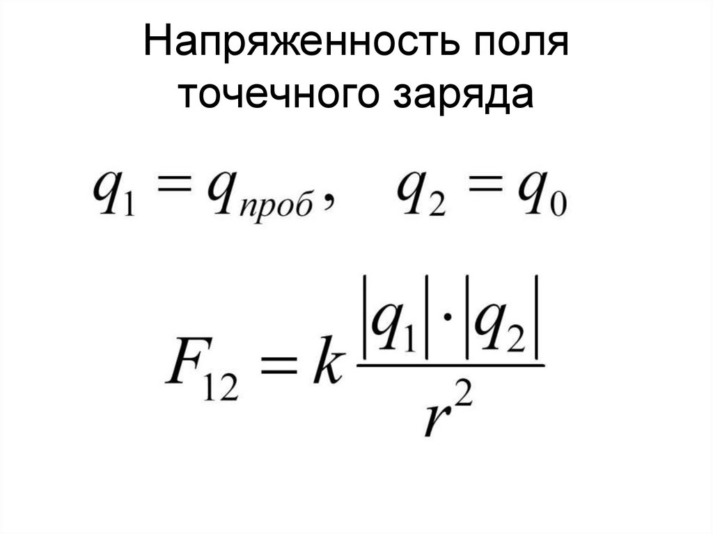 Напряженность поля точечного заряда
