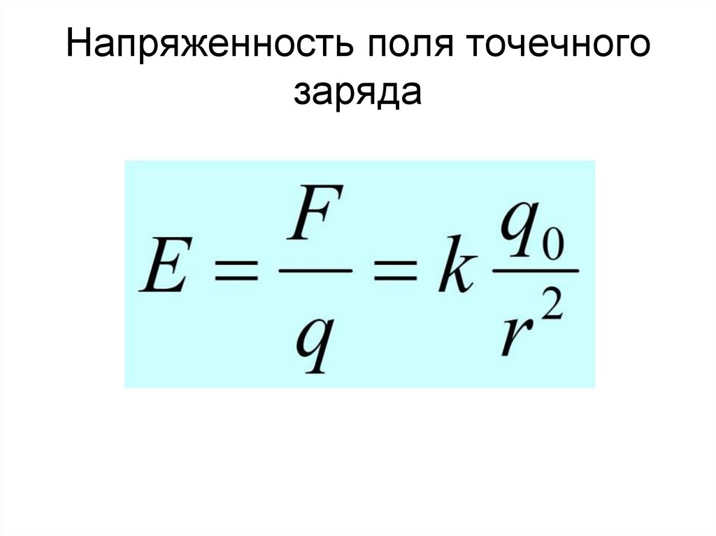 Напряженность поля точечного заряда