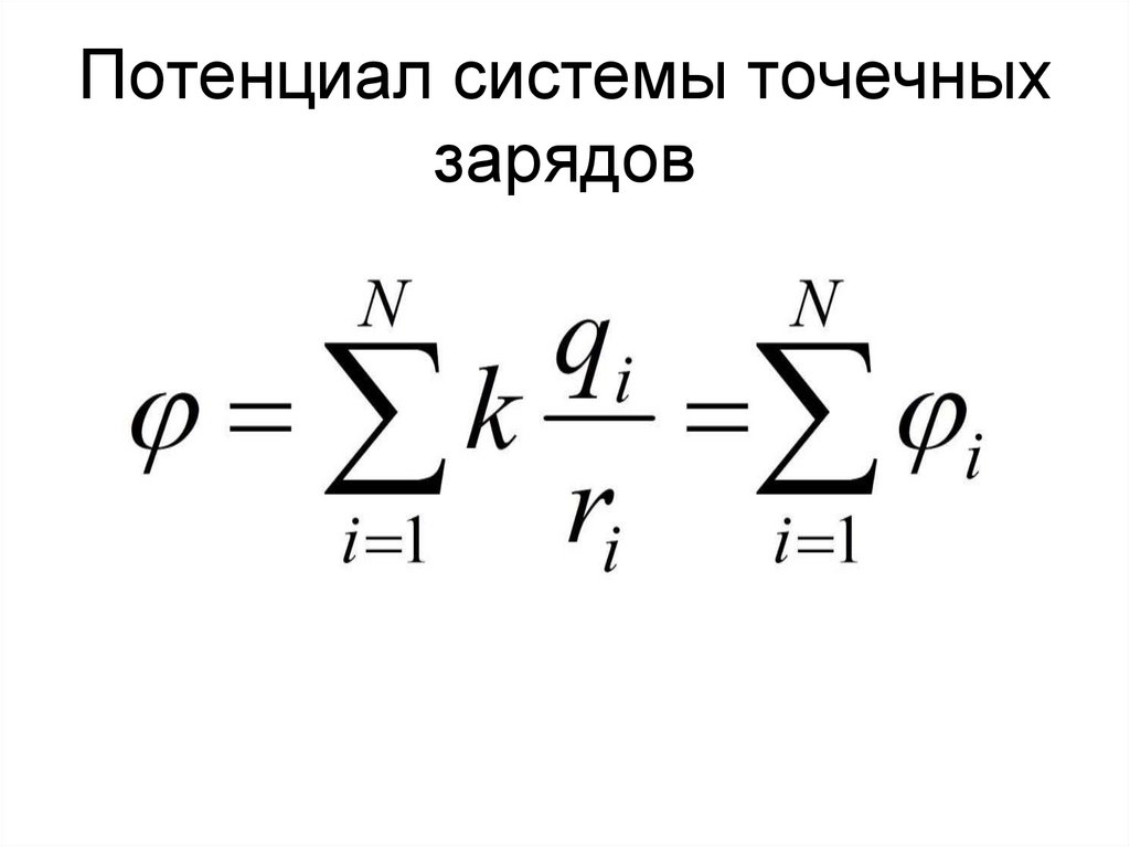 Потенциал системы точечных зарядов