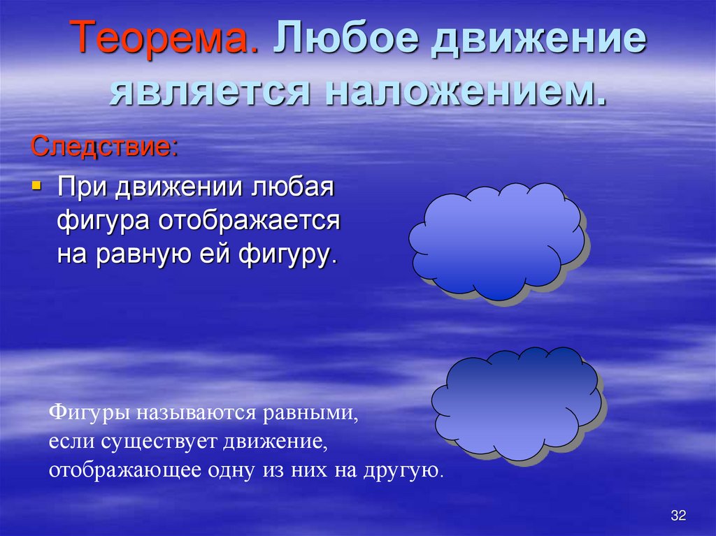 Теорема. Любое движение является наложением.