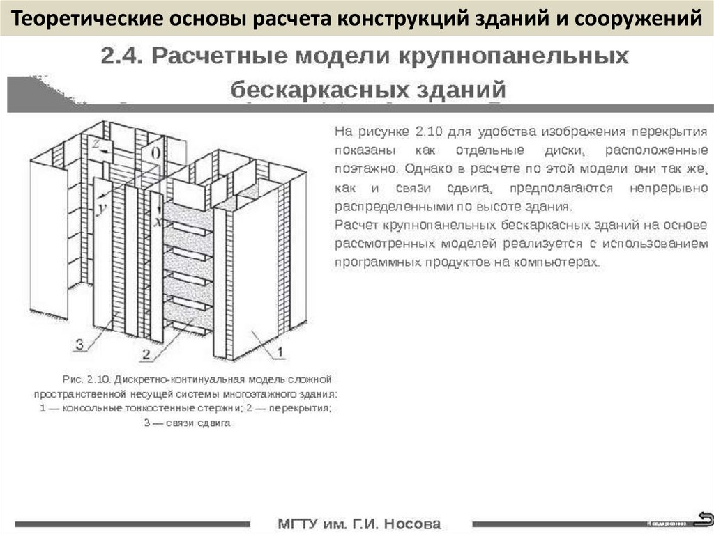 Теоретические основы расчета конструкций зданий и сооружений