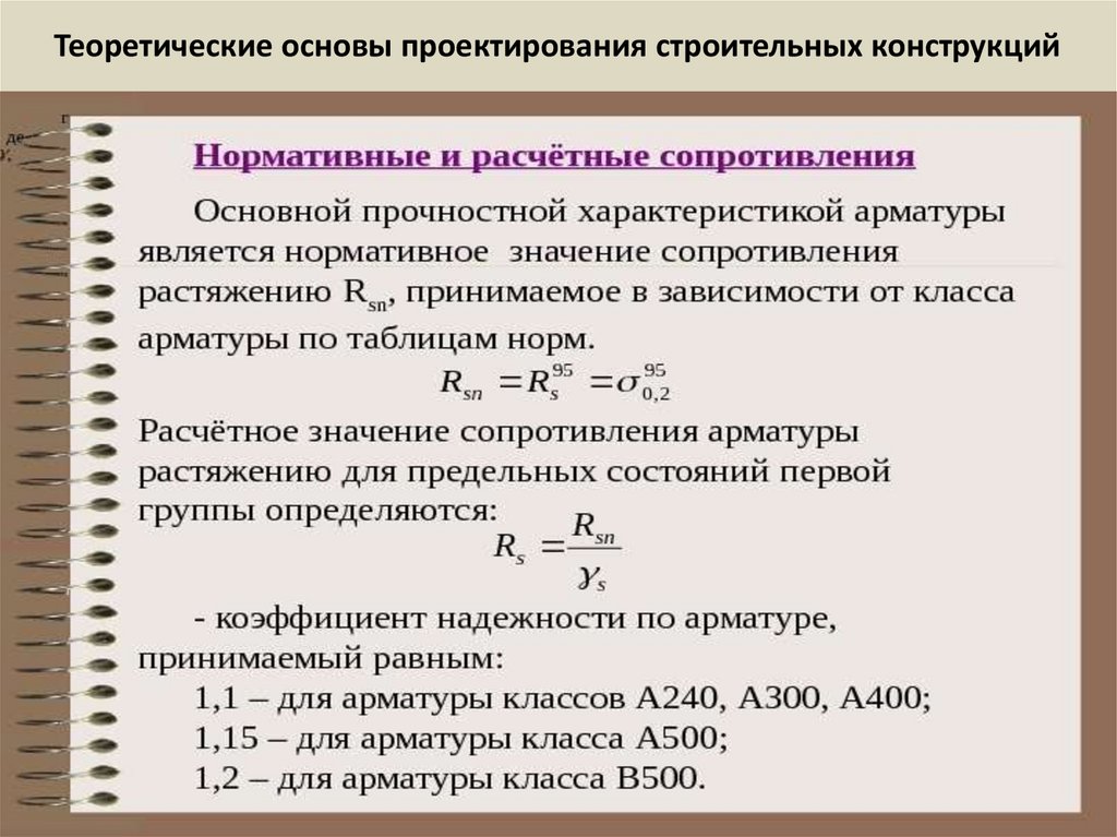 Теоретические основы проектирования строительных конструкций
