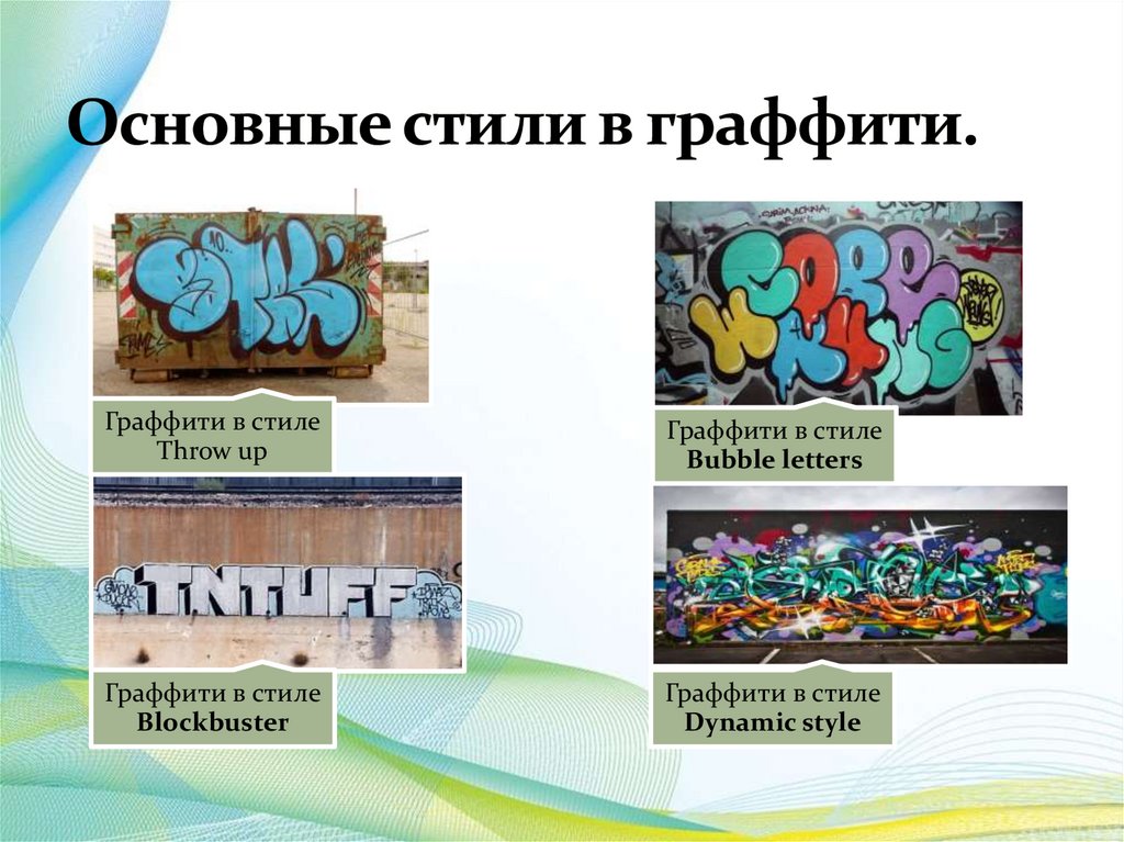 Основные стили в граффити.
