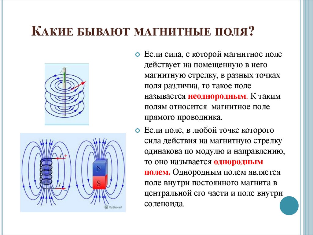 Какие бывают магнитные поля?
