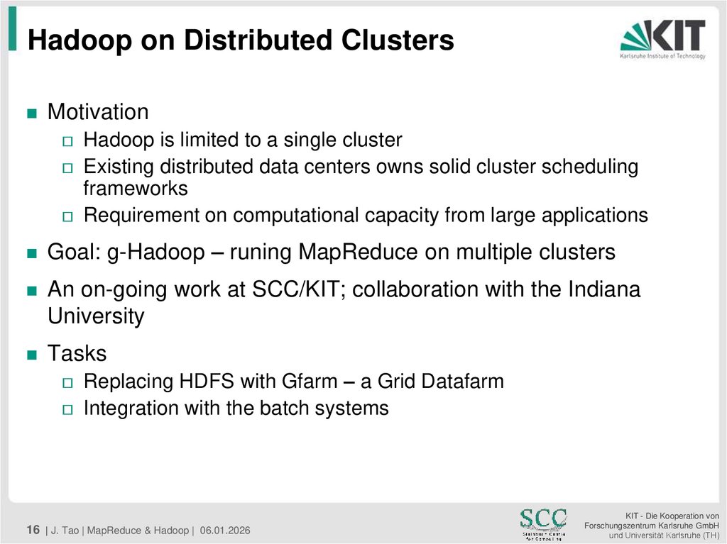 Hadoop on Distributed Clusters