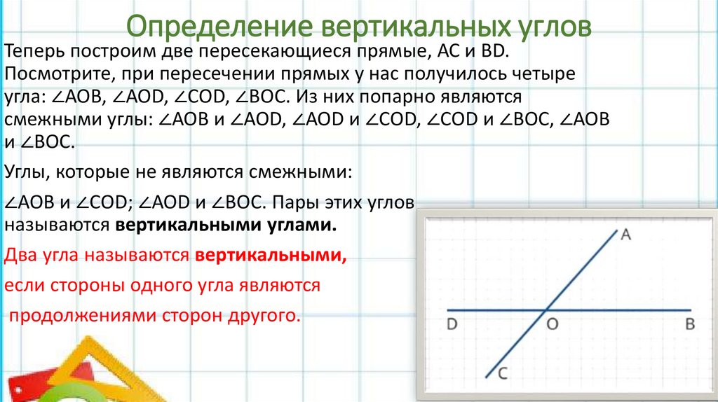 Определение вертикальных углов