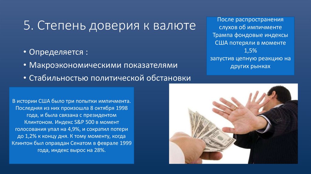 5. Степень доверия к валюте