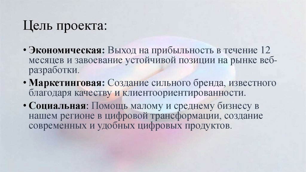 Цель проекта: