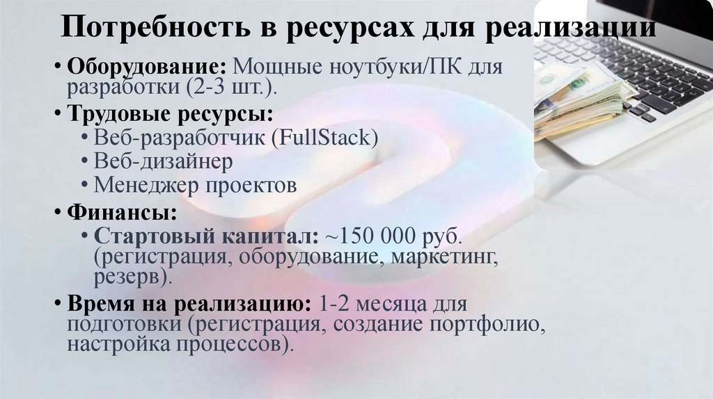  Потребность в ресурсах для реализации