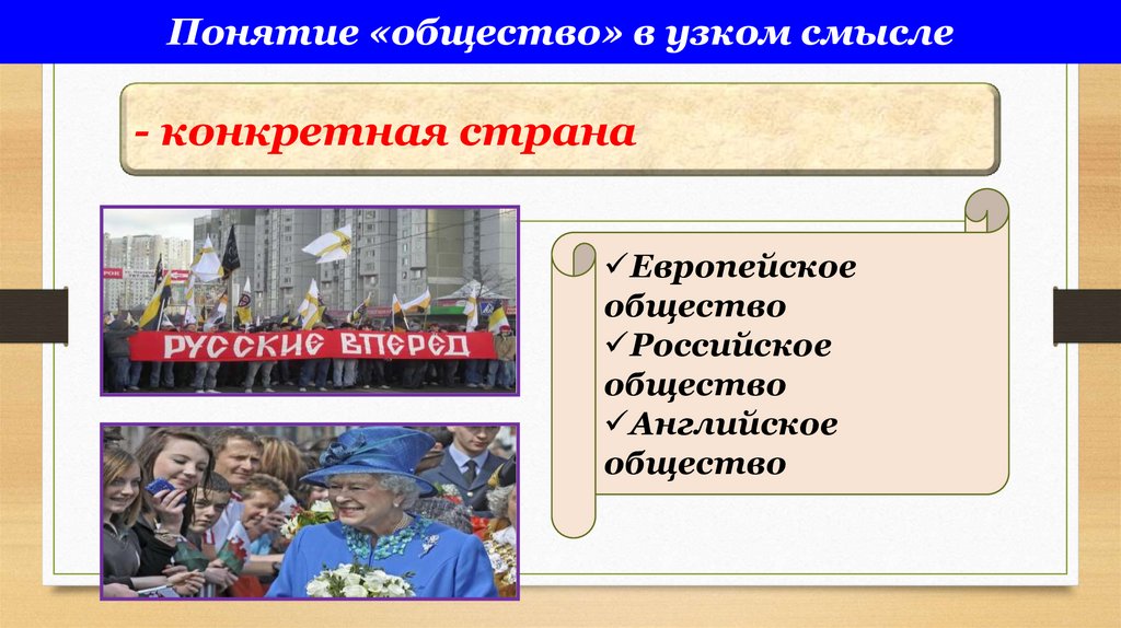 Понятие «общество» в узком смысле