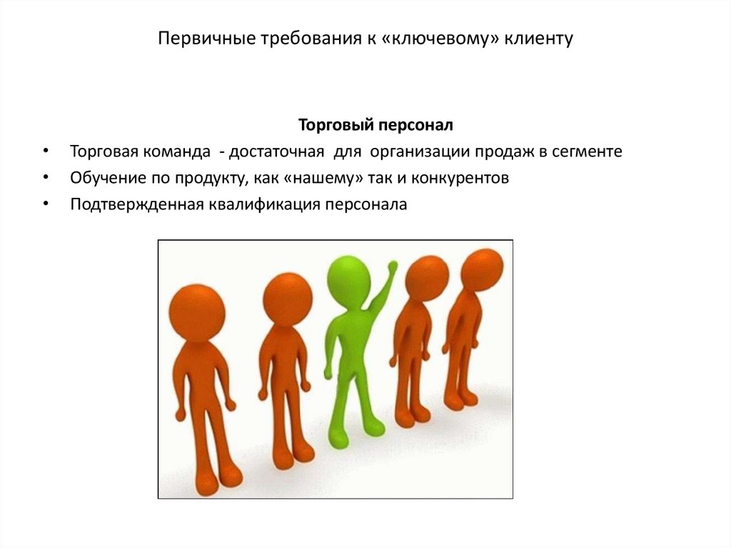 Первичные требования к «ключевому» клиенту