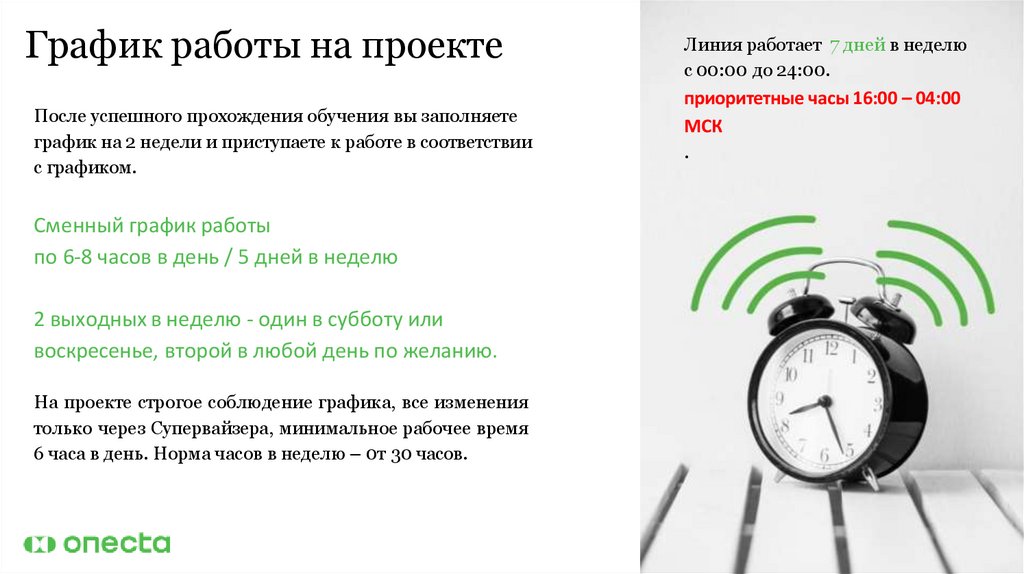 График работы на проекте