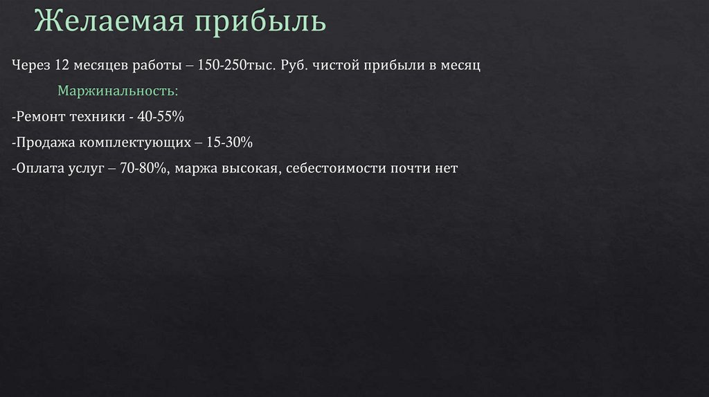 Желаемая прибыль