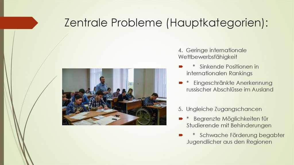 Zentrale Probleme (Hauptkategorien):