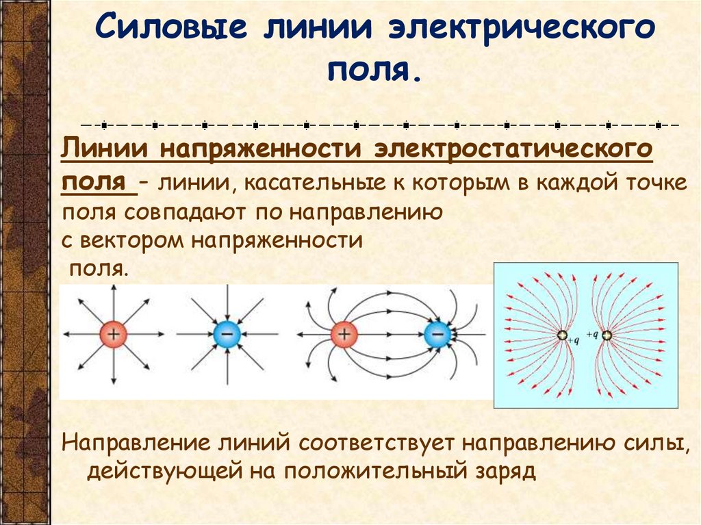 Силовые линии электрического поля.
