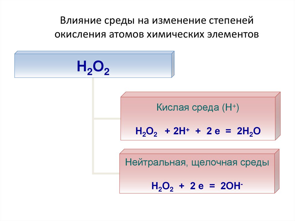 Влияние среды на изменение степеней окисления атомов химических элементов
