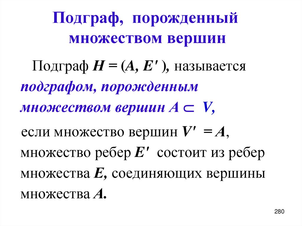 Подграф, порожденный множеством вершин