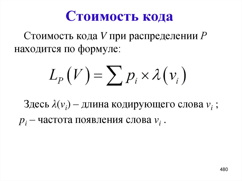 Стоимость кода