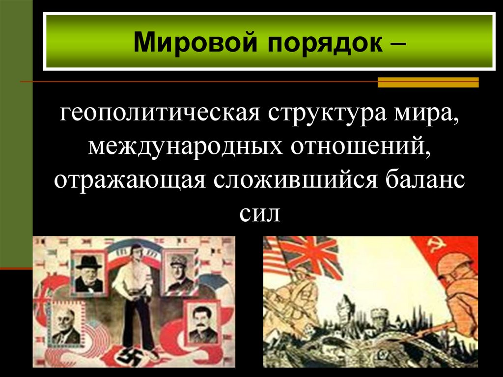 геополитическая структура мира, международных отношений, отражающая сложившийся баланс сил