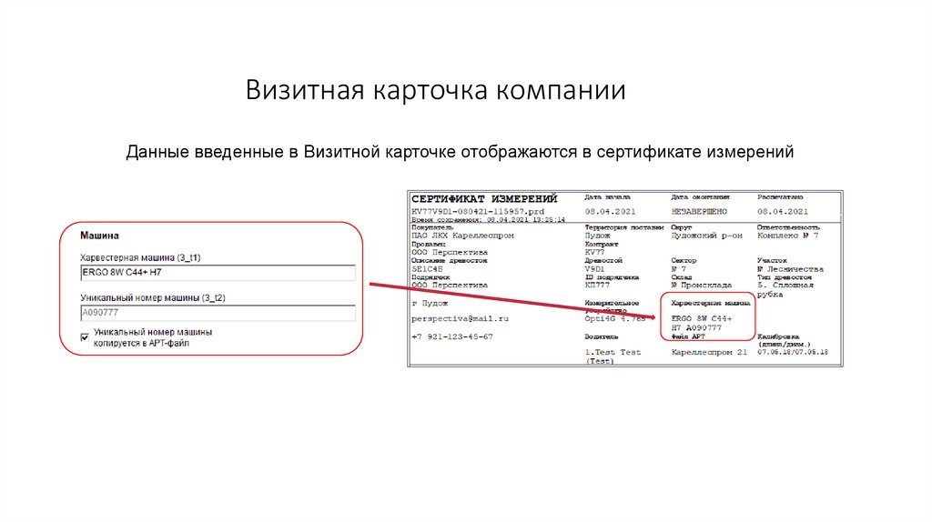 Визитная карточка компании
