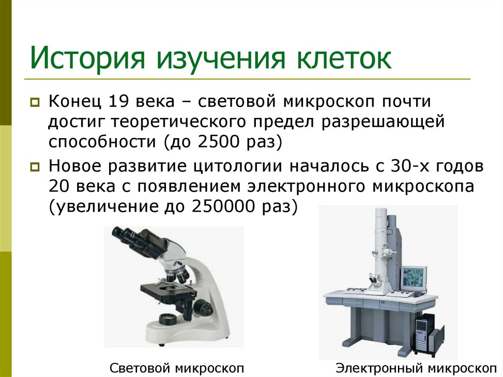 История изучения клеток
