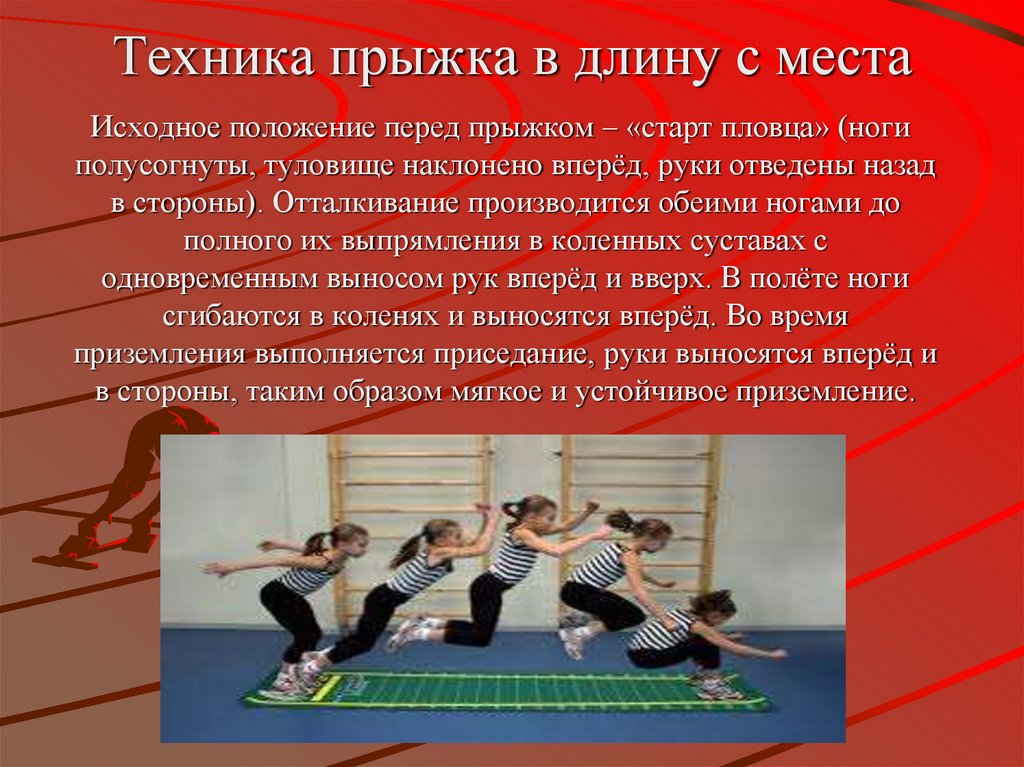 Техника прыжка в длину с места