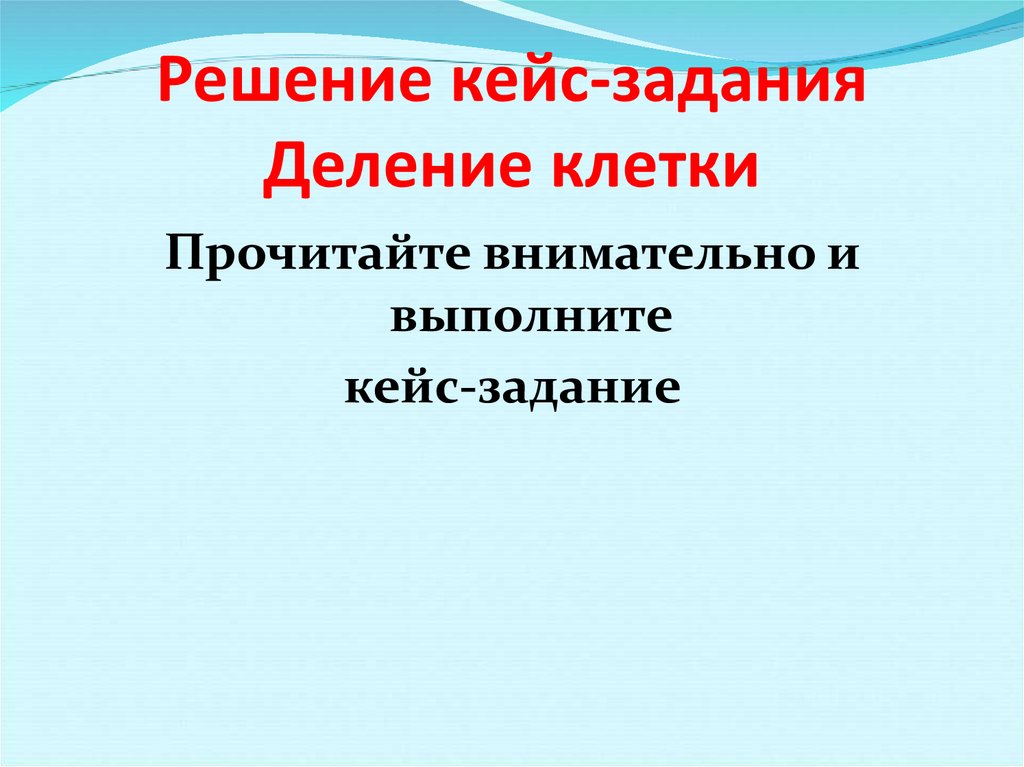 Решение кейс-задания Деление клетки