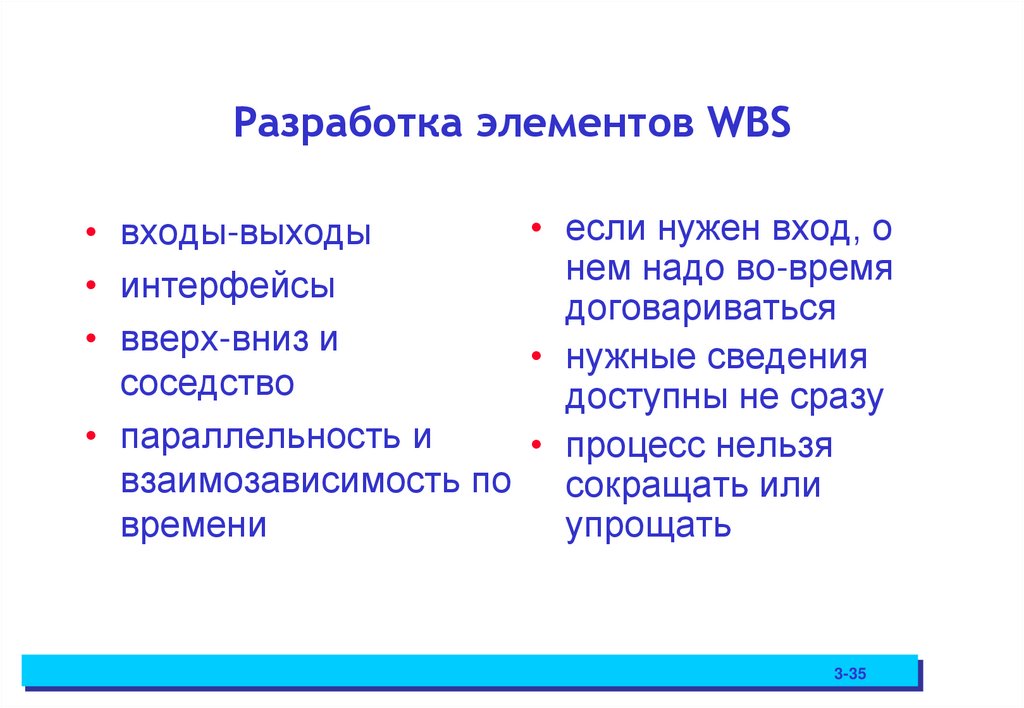 Разработка элементов WBS