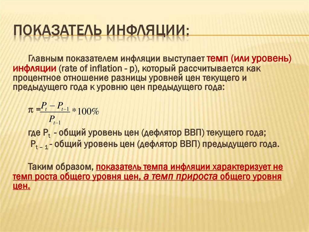 Показатель инфляции: