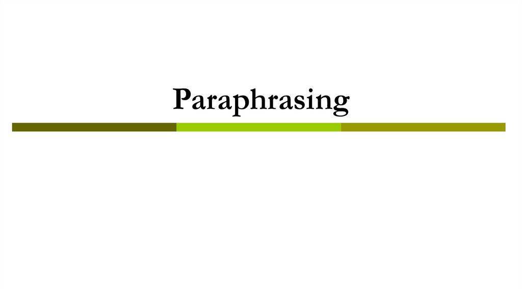 Paraphrasing