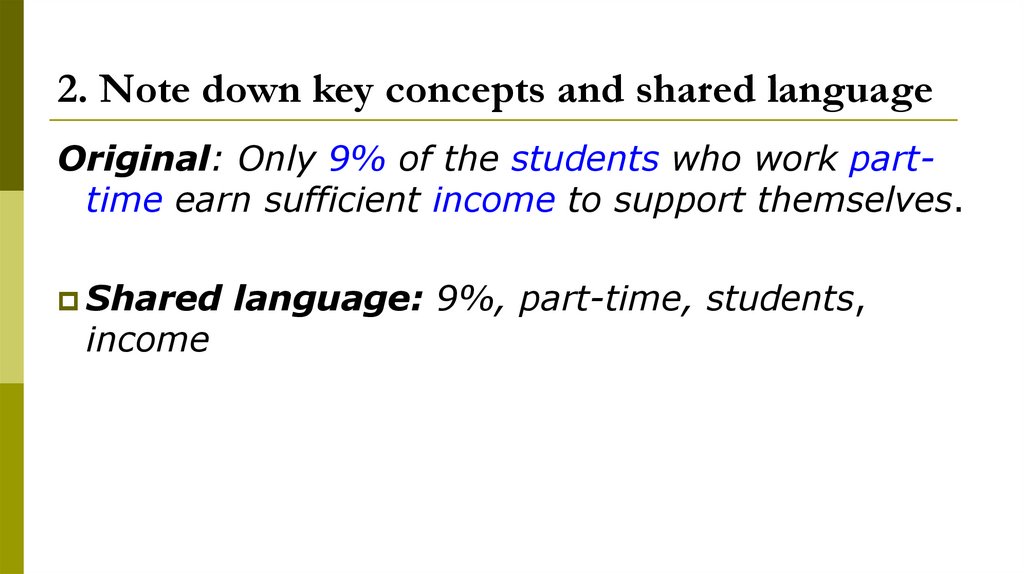 2. Note down key concepts and shared language